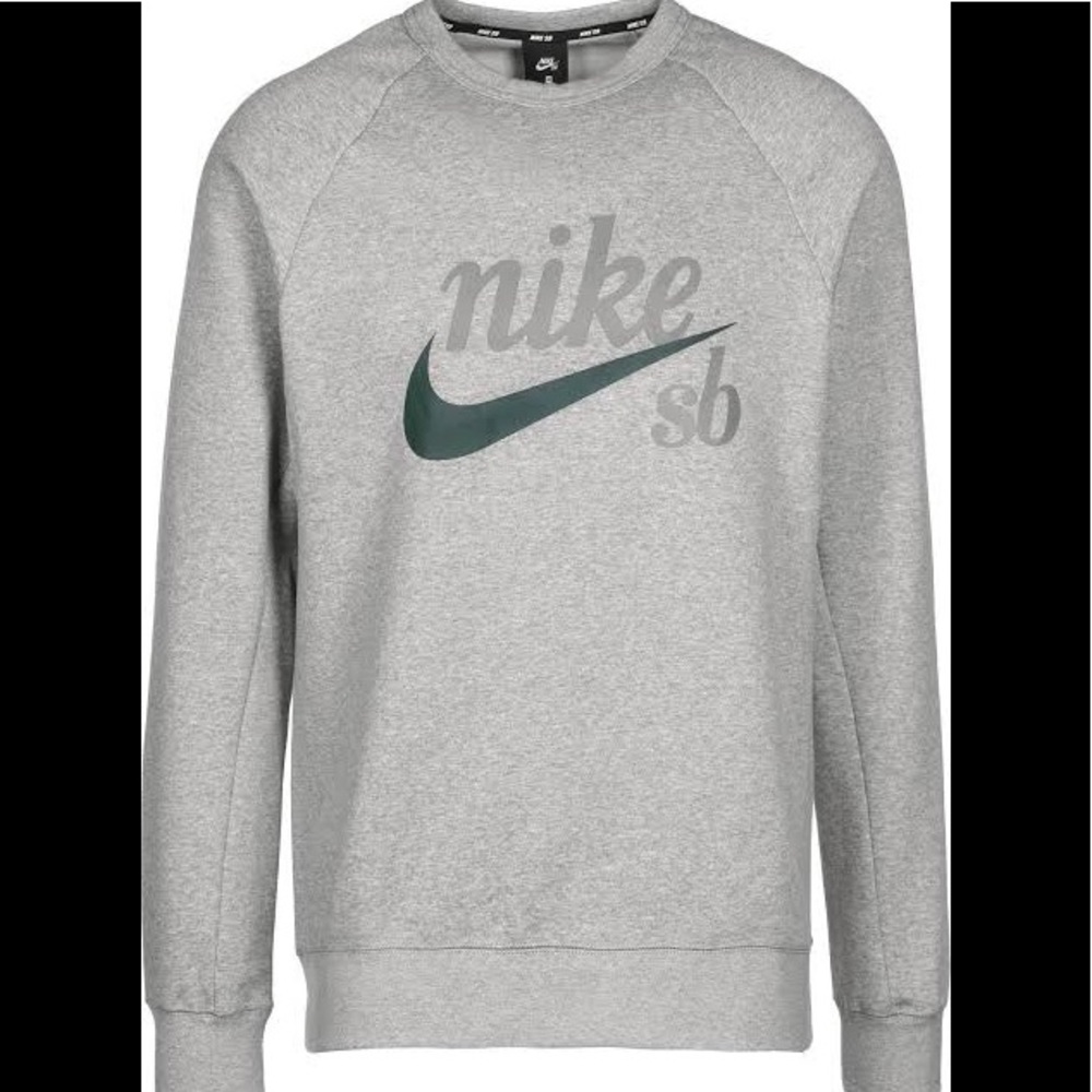 Nike SB skateboarding Top Icon GFX Heritage Crewneck grey sweater medium